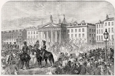 Rue Sackville à Dublin pendant la Rébellion de 1847